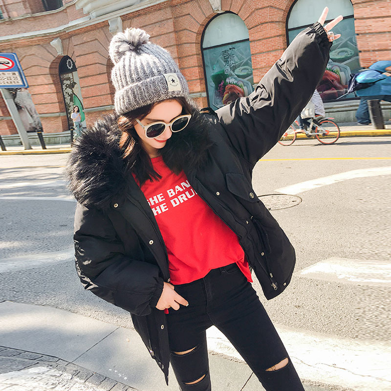 Hiver Female Outerwear Casual Women Winter Thicken Down Parka Cotton Coat Jacket Zipper Overcoat Loose Hooded Manteau Femme 200928