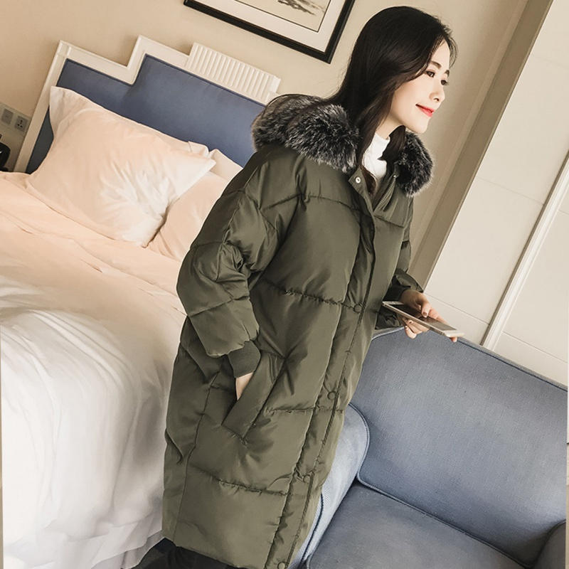 Down Cotton Coat Female Loose Hooded Long Sleeve Winter Jacket Women Parka Warm Thicken Oversize Women Winter Coat Padded Q1946 201019