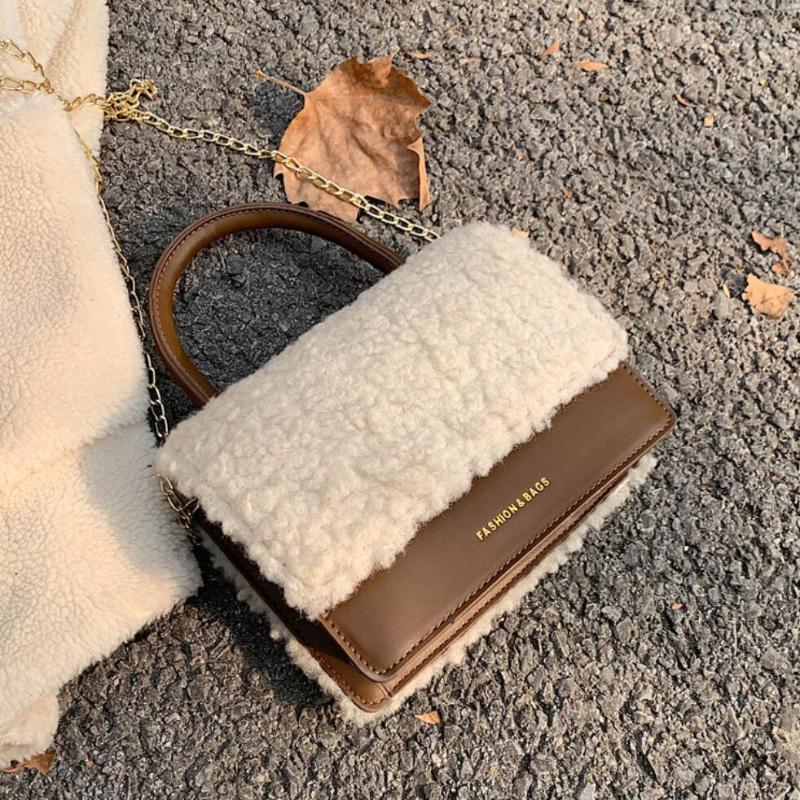 Elegant Female Small Plush Tote bag 2021 New High-quality PU Leather Women's Designer Handbag Chain Shoulder Messenger Bag, Black
Elegant Female Small Plush Tote bag 2021 New High-quality PU Leather Women's Designer Handbag Chain Shoulder Messenger Bag, Black