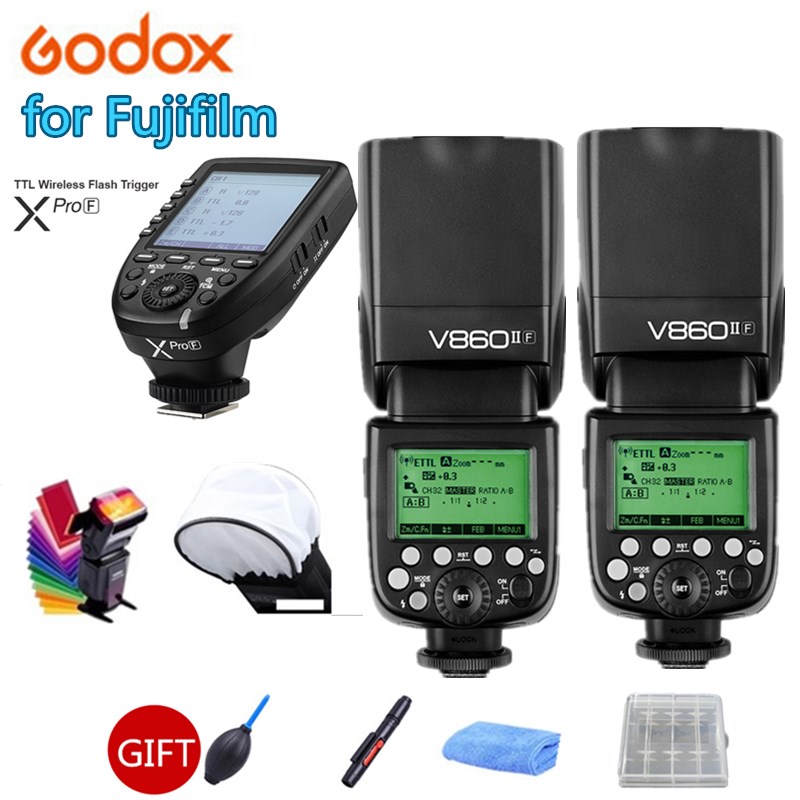 2X Godox V860II-F V860IIL HSS 1/8000s Speedlite Flash Li-ion Battery + XPRO-F Trigger for X-Pro2 1 X-T20 X-T10
2X Godox V860II-F V860IIL HSS 1/8000s Speedlite Flash Li-ion Battery + XPRO-F Trigger for X-Pro2 1 X-T20 X-T10