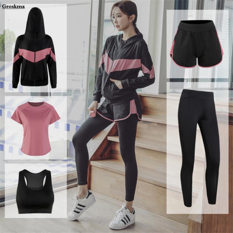 2020 Sportswear 5 piece set coats+t shirt+bra+shorts+pants quick dry fitness gym yoga sets outdoor running suits clothing1, 5 piece set c
2020 Sportswear 5 piece set coats+t shirt+bra+shorts+pants quick dry fitness gym yoga sets outdoor running suits clothing1, 5 piece set c