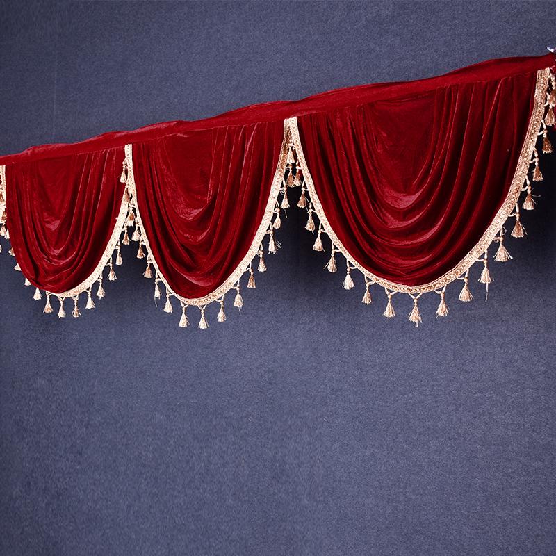 Home Decoration Gold Velvet Background Decoration Mantle Headband Tassel Wedding Celebration Stair Handrail Mall Velvet Valance, Red 
Home Decoration Gold Velvet Background Decoration Mantle Headband Tassel Wedding Celebration Stair Handrail Mall Velvet Valance, Red