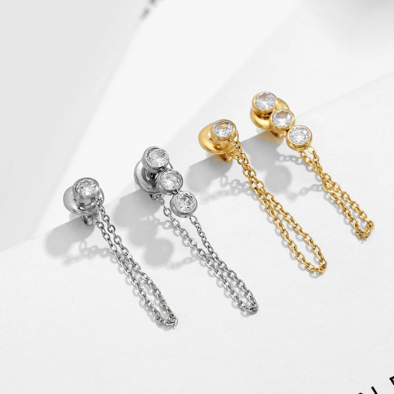 Visunion 316L Stainless Steel Earings Simple Crystal Chain Hanging Asymmetry Irregular Dangle Drop Earring For Women Party Gift
Visunion 316L Stainless Steel Earings Simple Crystal Chain Hanging Asymmetry Irregular Dangle Drop Earring For Women Party Gift