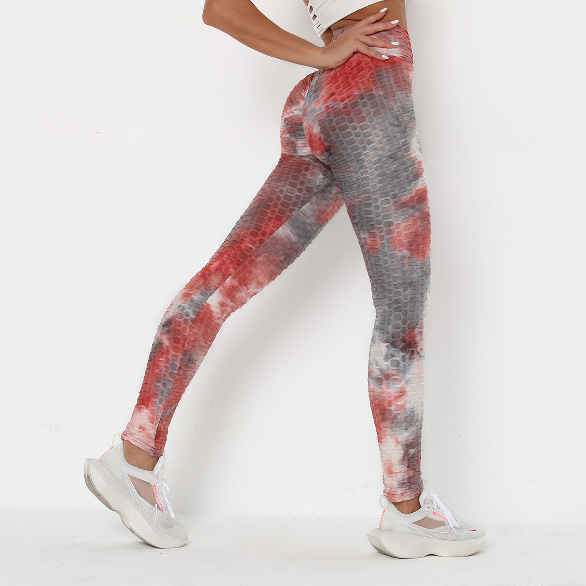 RUUHEE Tie Dye Tight Leggings Sports Women Fitness with Pocket Yoga Pants Stretch Workout Leggings Patchwork Slim Gym Leggings 201202