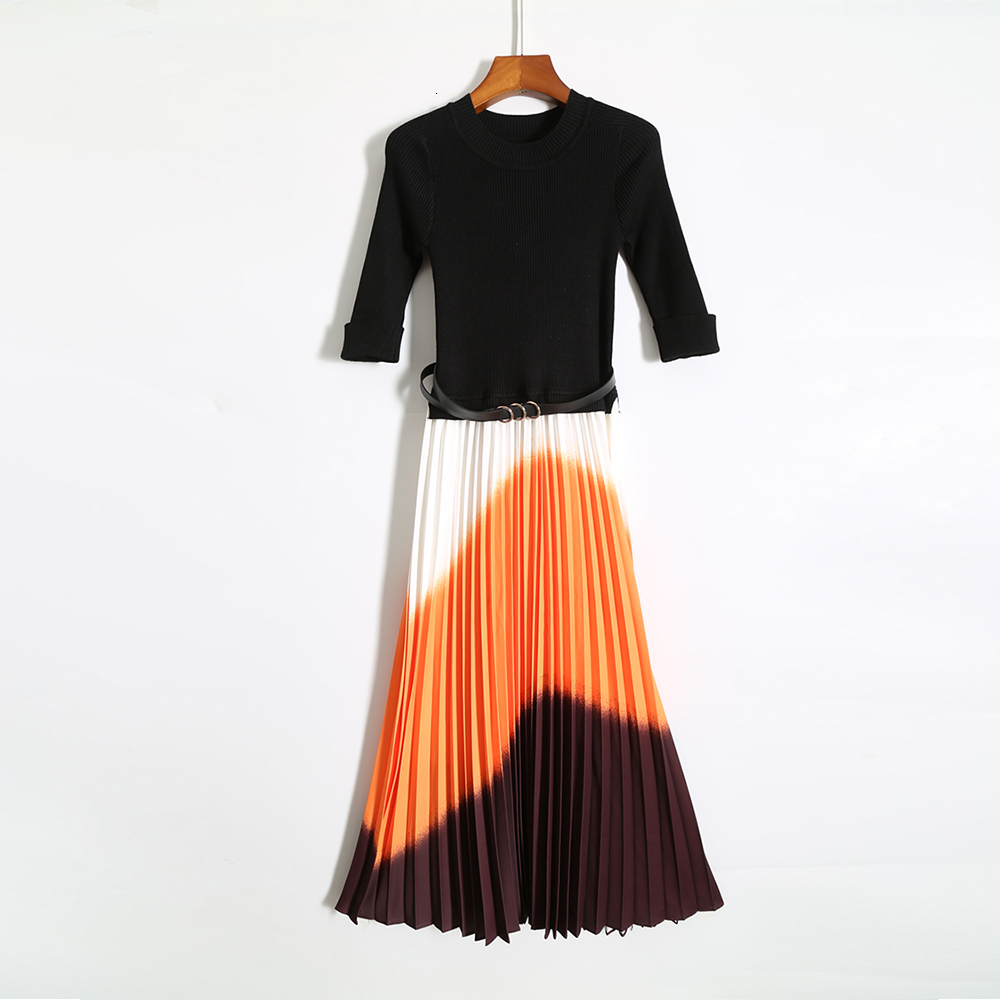 2021 Runway Design Women New Fall Spring Gradient Color Pleated Sweater Elegant Long Sleeve Ol Mid Knitted Es with Belt Ks3r, Black
2021 Runway Design Women New Fall Spring Gradient Color Pleated Sweater Elegant Long Sleeve Ol Mid Knitted Es with Belt Ks3r, Black