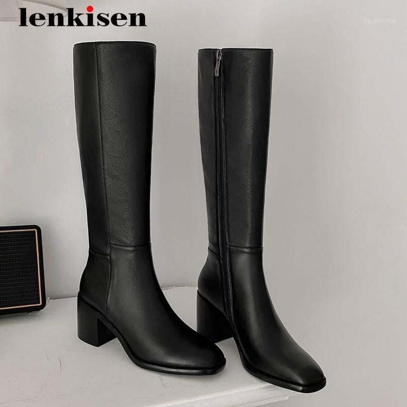Lenkisen 2020 winter new boots full cow leather nightclub square toe thick high heel zipper keep warm mature knee-high boots L491, Black
Lenkisen 2020 winter new boots full cow leather nightclub square toe thick high heel zipper keep warm mature knee-high boots L491, Black