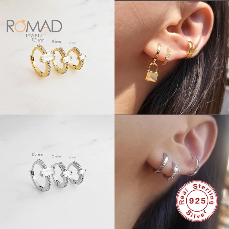 ROMAD Real 925 Sterling Silver Hoops Earrings For Women Fashion Luxury Rectangular Zircon Earrings Korean Kolczyki Damskie
ROMAD Real 925 Sterling Silver Hoops Earrings For Women Fashion Luxury Rectangular Zircon Earrings Korean Kolczyki Damskie