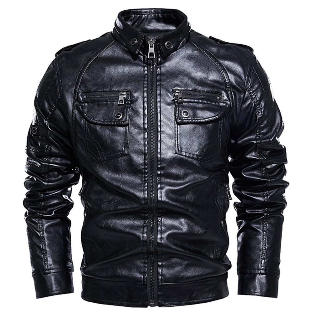 Autumn Winter Leather Jacket Men Leather Bomber Jacket Motorcycle Coat Man Vintage Jacket Fur Lined Warm Outwear Coat Plus Size 201127