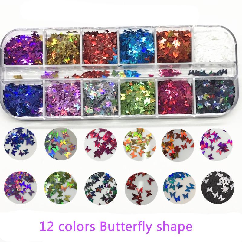 12 Grid/Set Holographic Nail Sequins Sparkly 3D Laser Butterfly Star Triangle Flakes Polish Decoration for Nail Art Accessories
12 Grid/Set Holographic Nail Sequins Sparkly 3D Laser Butterfly Star Triangle Flakes Polish Decoration for Nail Art Accessories