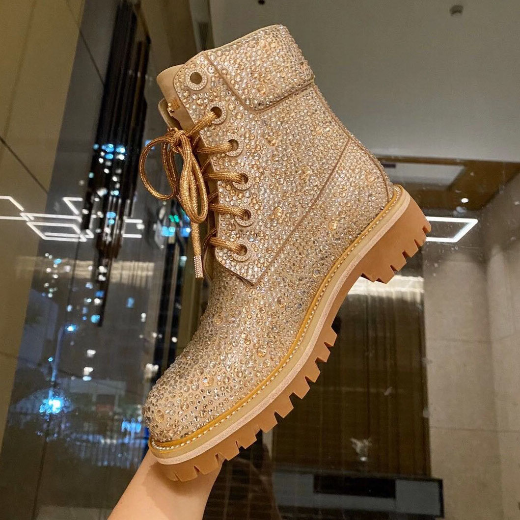 NEW Leather casual boots women shoes Martin boots Plaid stitching Upper is imported calfskin Plaid stripe women Short boots 35-40