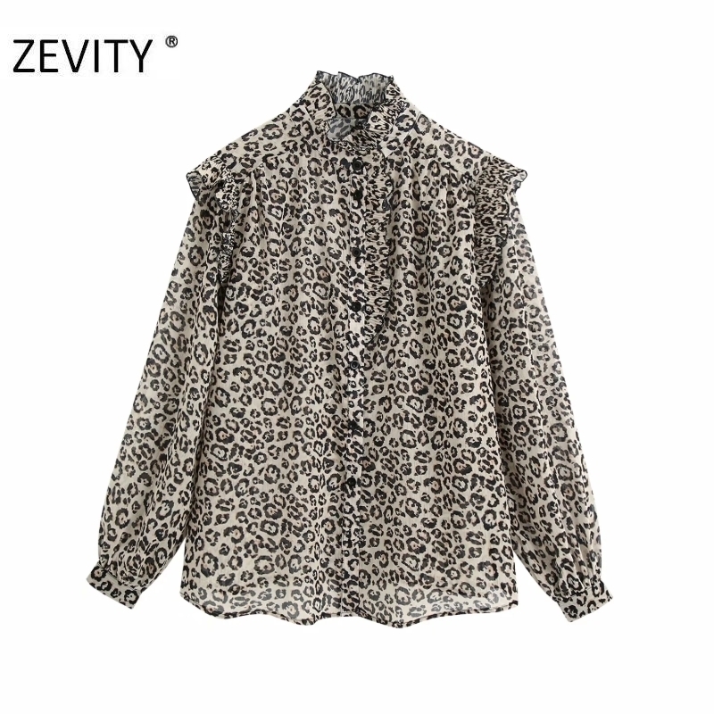 ZEVITY New women vintage ruffled leopard print casual smock blouse shirt women pleat ruffles chiffon blusas business tops LS7192 201201, As pic ls7192bb
ZEVITY New women vintage ruffled leopard print casual smock blouse shirt women pleat ruffles chiffon blusas business tops LS7192 201201, As pic ls7192bb