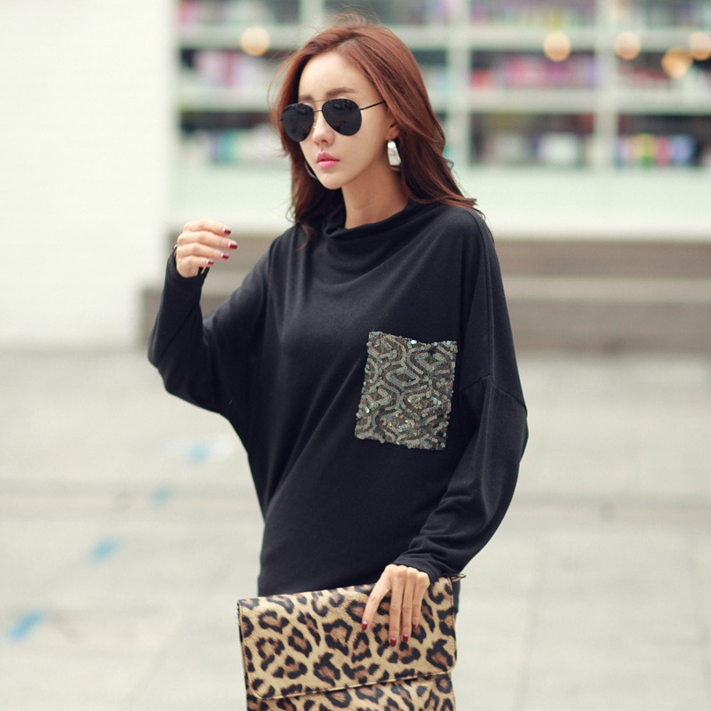 2021 New Femme New Fashion Batwing Long Women's Shirt Casual Autumn Loose Tops Female Turtleneck Tall Gray Tshirts Wxf694 Lsm2, Black
2021 New Femme New Fashion Batwing Long Women's Shirt Casual Autumn Loose Tops Female Turtleneck Tall Gray Tshirts Wxf694 Lsm2, Black