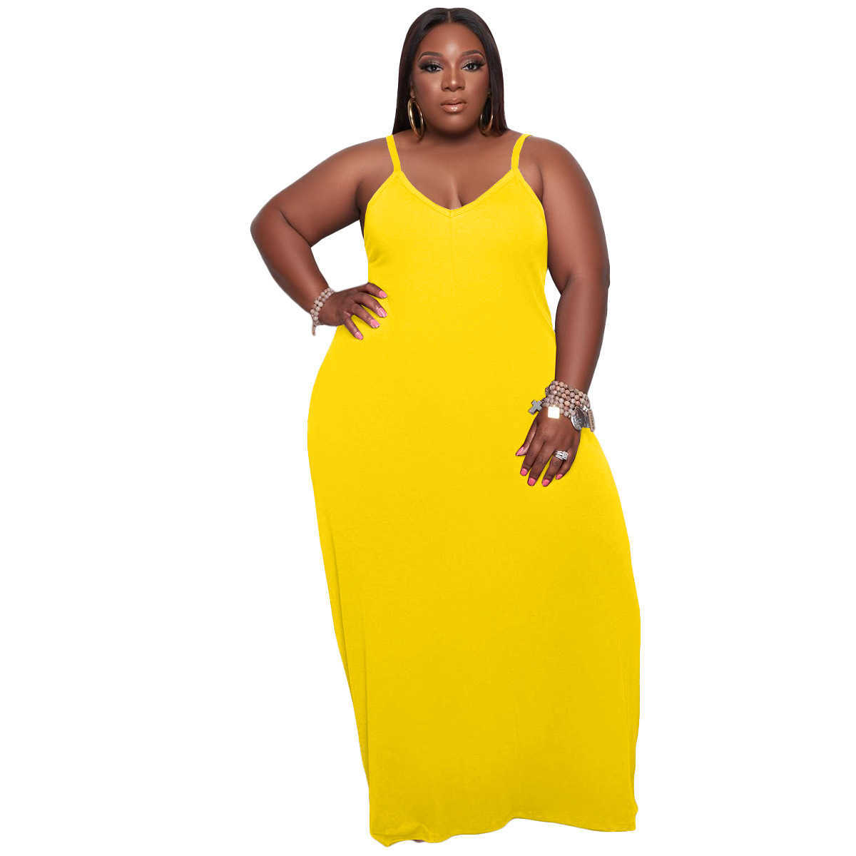 large women's dress pure suspender fashion loose floor skirt dress Women Designers Clothes 2023 XL-5XL