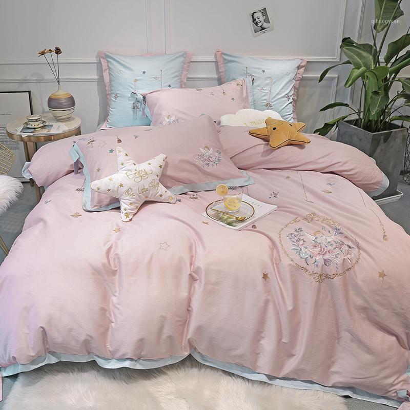 Girls gift 60S Egyptian cotton Luxury embroidery Bedding Set 4/6Pcs King Queen Size Bed Sheet set Duvet cover Pillowcases1
Girls gift 60S Egyptian cotton Luxury embroidery Bedding Set 4/6Pcs King Queen Size Bed Sheet set Duvet cover Pillowcases1