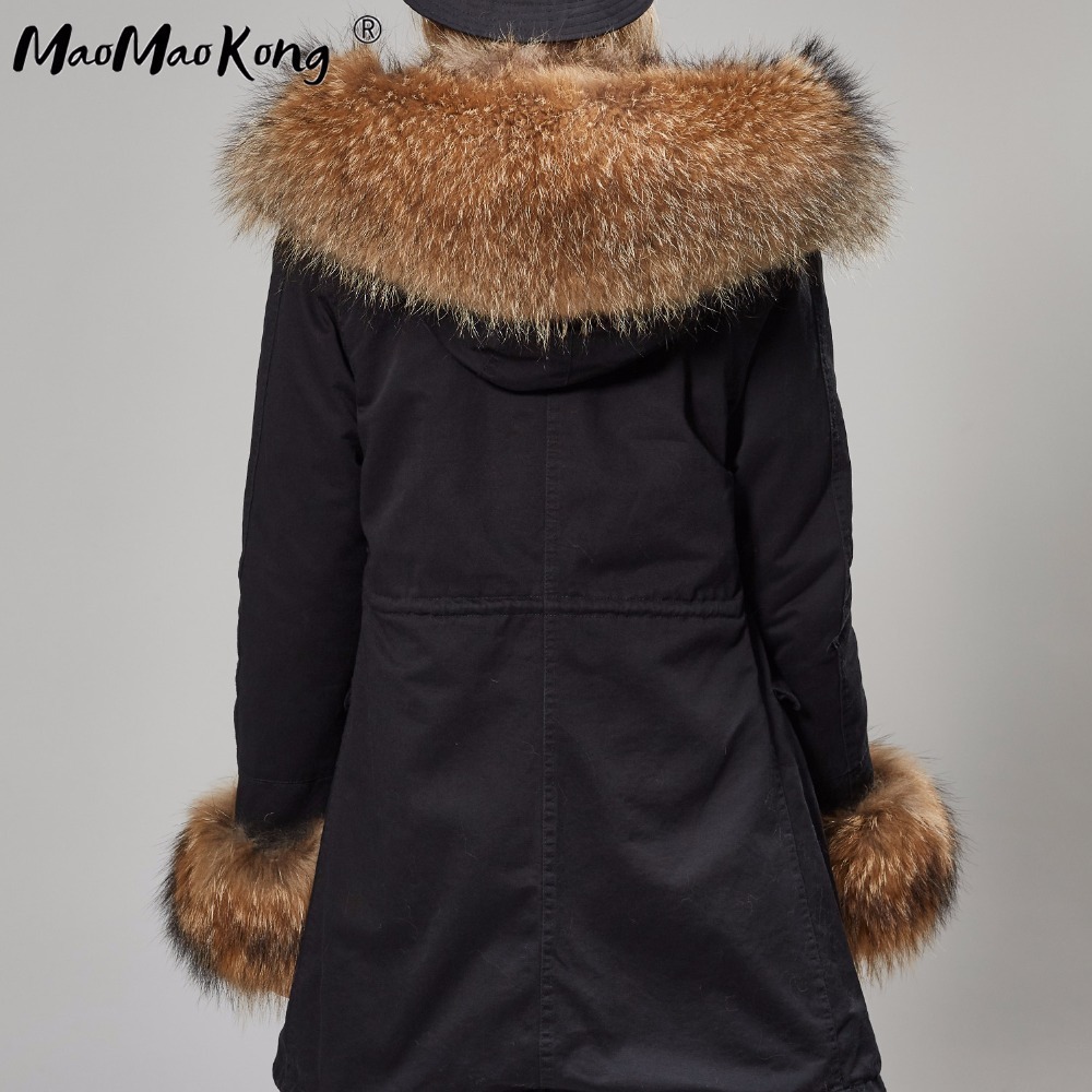 Winter woman Real Coat Women Jacket collar kurtka damska natural fox Raccoon Fur liner hooded Parkas 201111