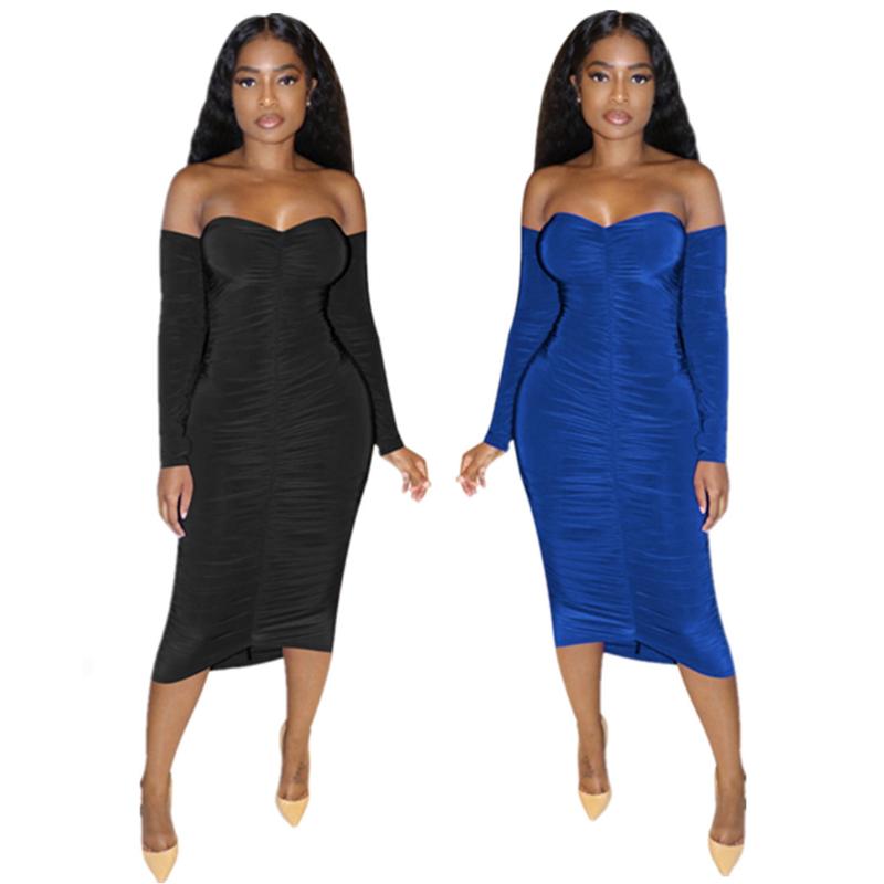Women' Long Sleeve Stretch Party Dress Standard Size One Line Collar Bra And Buttock Sexy Bodycone Dress, Black
Women' Long Sleeve Stretch Party Dress Standard Size One Line Collar Bra And Buttock Sexy Bodycone Dress, Black