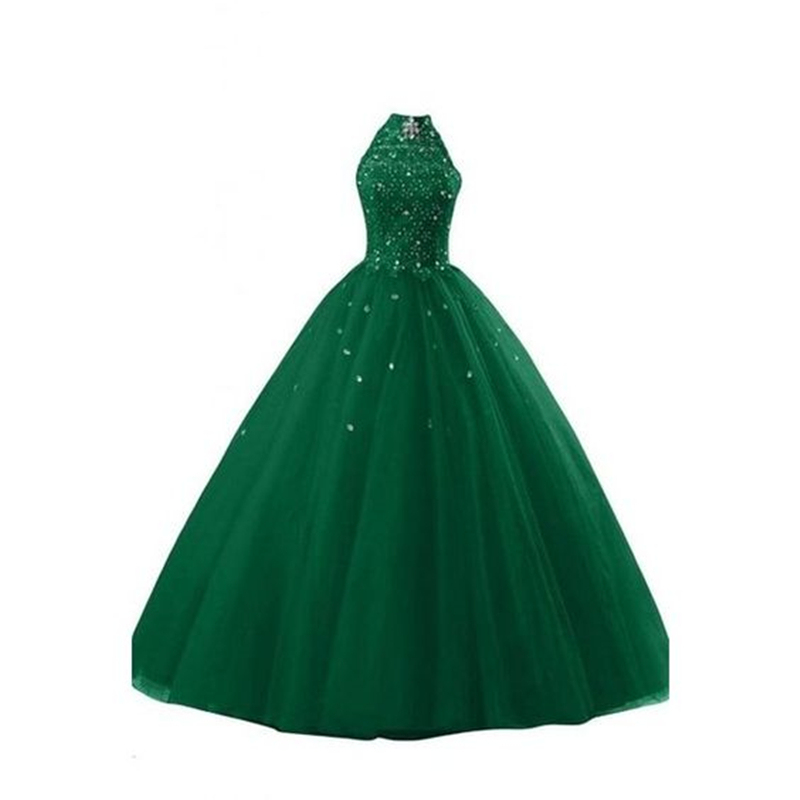 Green Quinceanera Dresses Ball Gown Beaded Appliques Sweet 16 Dresses Plus Size Long Formal Evening Prom Party Gowns QC1562
