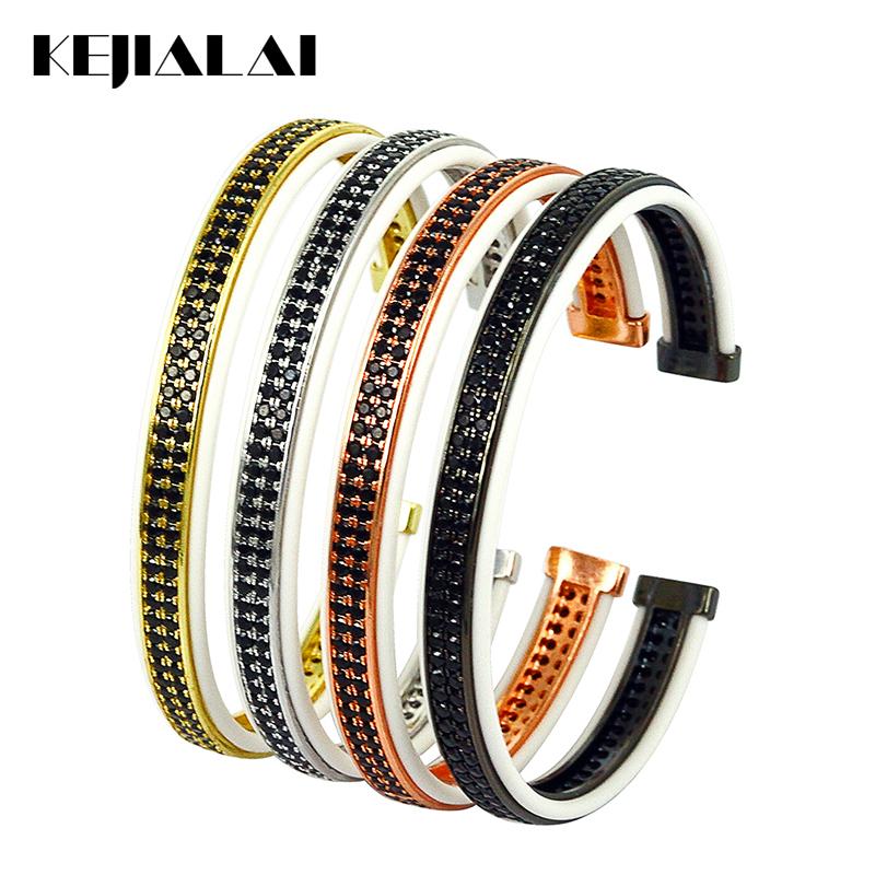 Charms Unisex Bangle Bracelets For Men White Leather With Double Lines Black Zircon Open Cuff Adjustable For Women Men Best Gift
Charms Unisex Bangle Bracelets For Men White Leather With Double Lines Black Zircon Open Cuff Adjustable For Women Men Best Gift