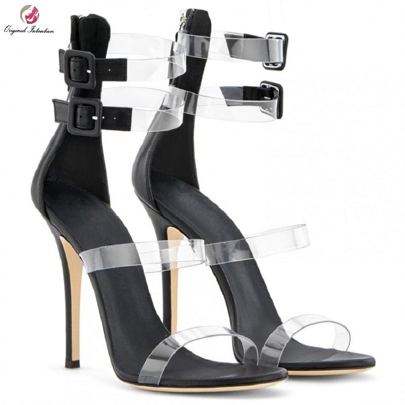 Cool in Summer Sandals Mature Women Ankle Strap Sandals Thin Heels Buckle Strap Solid Zipper Transparent PU Size 35-45, Ef8417 black
Cool in Summer Sandals Mature Women Ankle Strap Sandals Thin Heels Buckle Strap Solid Zipper Transparent PU Size 35-45, Ef8417 black