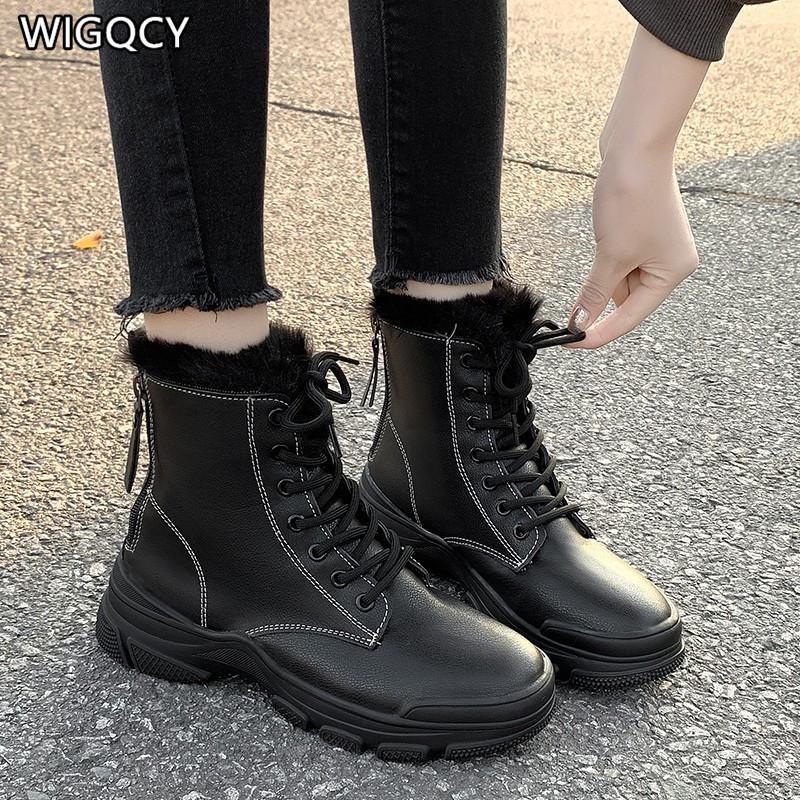 2020 autumn winter new rear zipper short boots leather lace up boots thick-soled snow plus velvet women, Beige
2020 autumn winter new rear zipper short boots leather lace up boots thick-soled snow plus velvet women, Beige