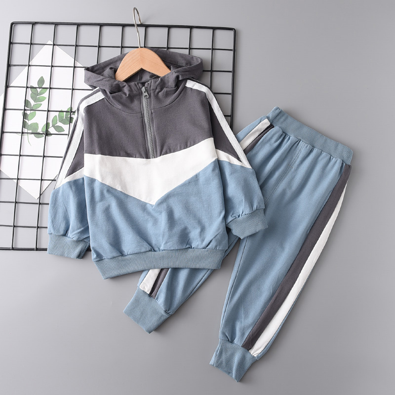 Menoea Boy Winter Clothing Autumn Cotton Splicing Color Jacket Pants Outfits Boys Tracksuit newborn kids clothes SetsX1019