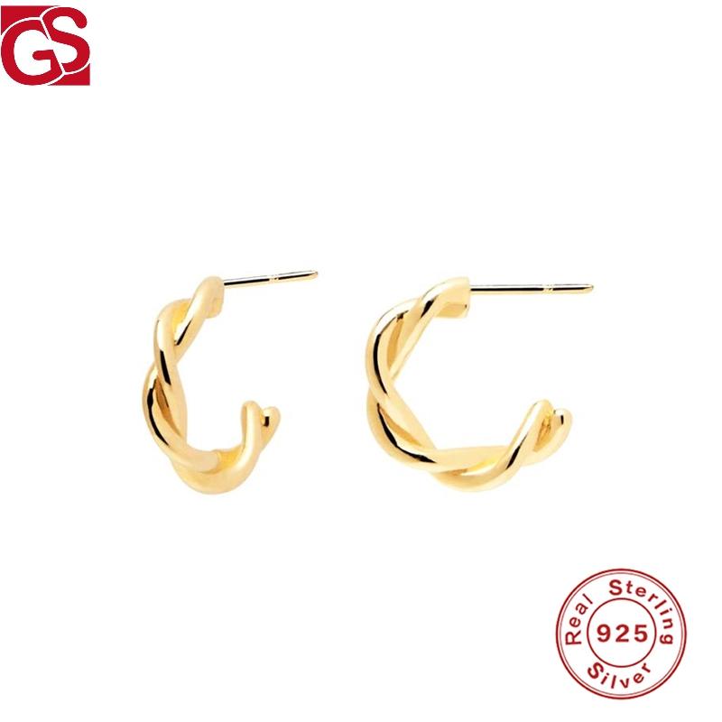 Stud GS Sterling 925 Silver Piercing Woven Twist C-shape Earring For Women All-match Boucle Oreille Femme Jewelry Accessories
Stud GS Sterling 925 Silver Piercing Woven Twist C-shape Earring For Women All-match Boucle Oreille Femme Jewelry Accessories