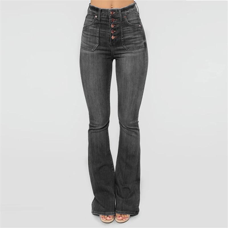 High Waist Women's Boot Cut Jeans Fashion Skinny Denim Jeans Casual Slim Wide-Leg Flare Pants Plus size clothing XS-4XL