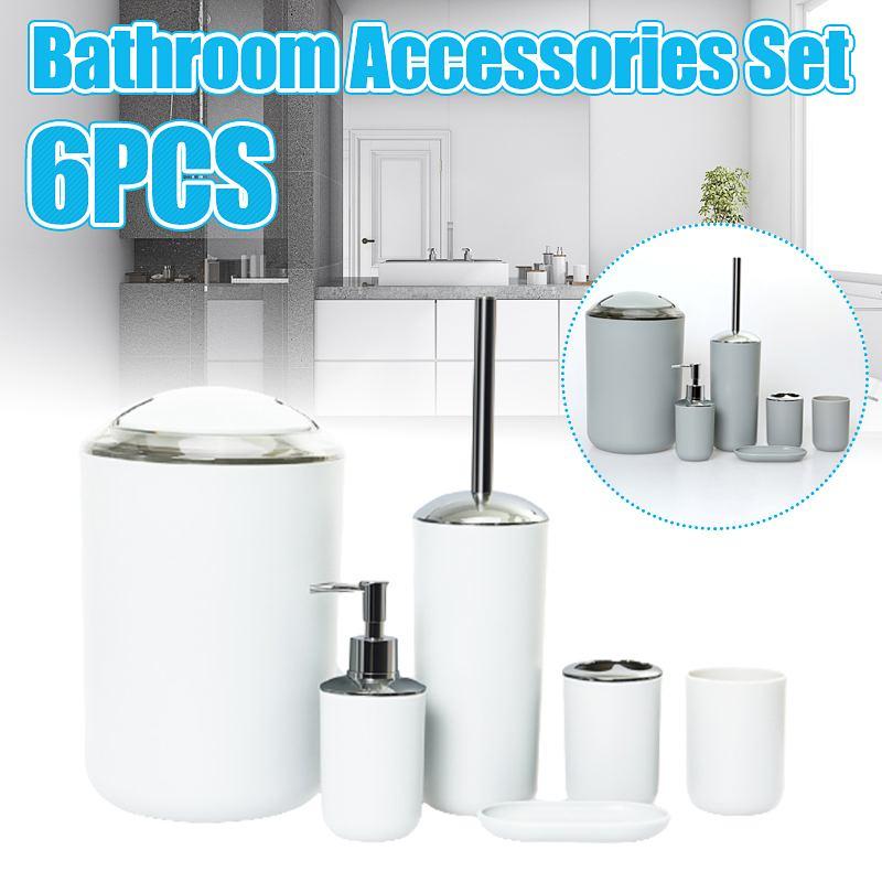 6Pcs/Set Luxury Bathroom Accessories Set Plastic Toothbrush Holder Cup Soap Dispenser Dish Toilet Brush Holder Trash Can Set
6Pcs/Set Luxury Bathroom Accessories Set Plastic Toothbrush Holder Cup Soap Dispenser Dish Toilet Brush Holder Trash Can Set