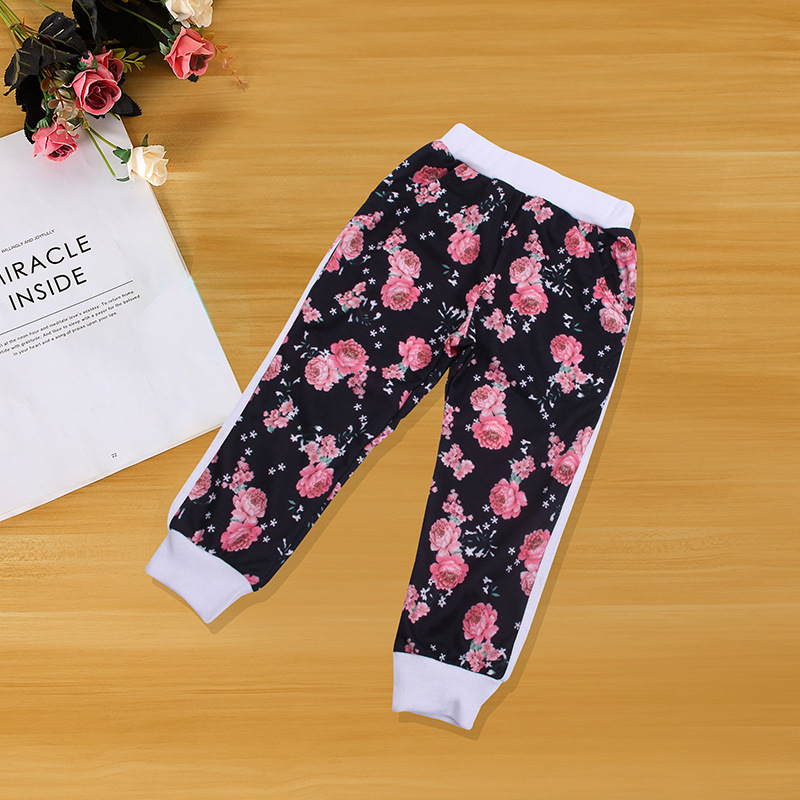 Print Floral Toddler Girls Winter Clothes Set 2020 Baby Girl Boutique Kids Clothing Sport Suit Hip Hop Girl Tracksuits Zip UpX1019