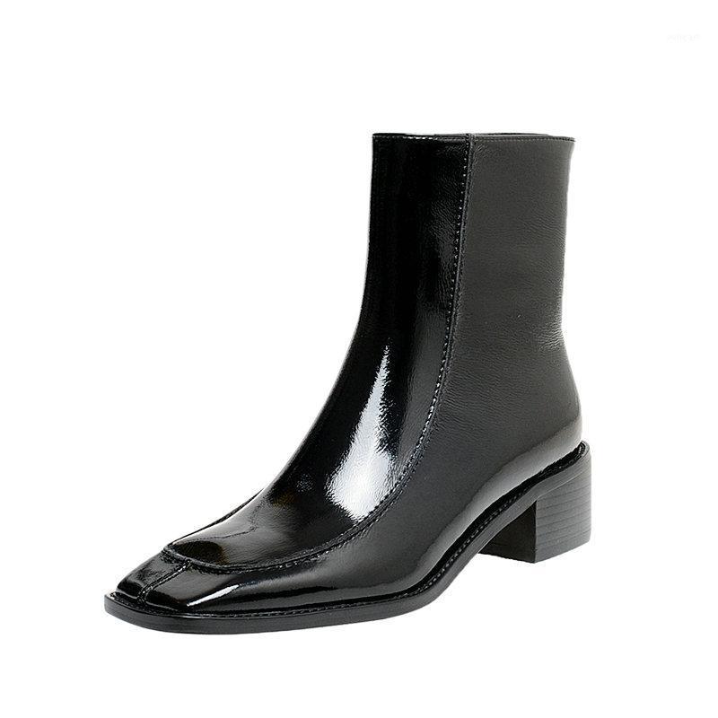 Newest Square Toe med Heels women boots Concise Genuine Leather Women Ankle Boots 2020 Winter Office Lady dress Shoes Woman1, Patent
Newest Square Toe med Heels women boots Concise Genuine Leather Women Ankle Boots 2020 Winter Office Lady dress Shoes Woman1, Patent
