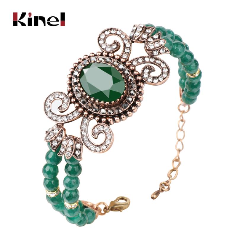 Kinel Hot Green Natural Stone Bracelets For Women Antique Gold Color Hollow Crystal Flower Bracelets Vintage Jewelry 2020 New
Kinel Hot Green Natural Stone Bracelets For Women Antique Gold Color Hollow Crystal Flower Bracelets Vintage Jewelry 2020 New