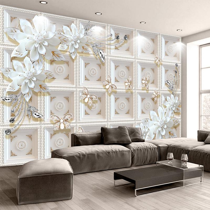 Wallpapers Custom Mural Wallpaper 3D Jewelry Butterfly Flower Living Room TV Background Wall Painting Waterproof Po Paper Sticker
