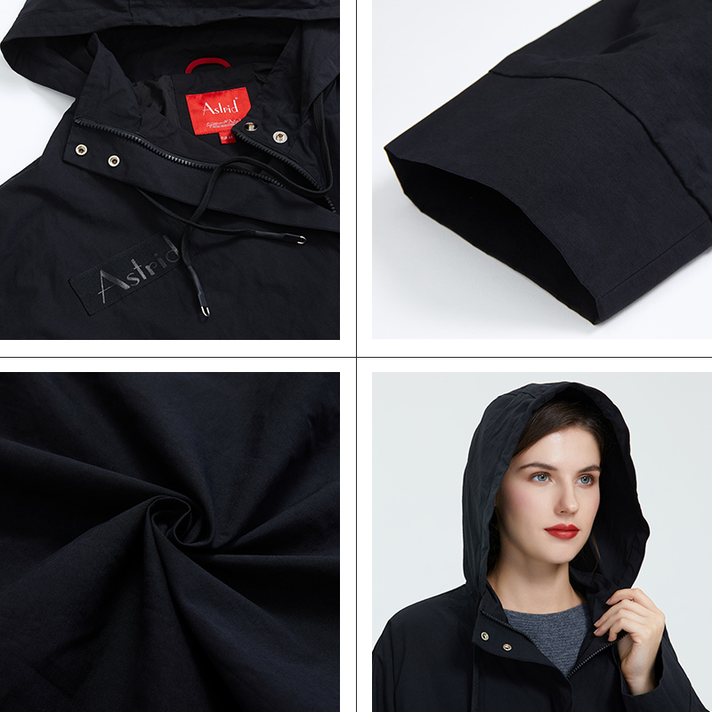 Astrid trench coat Women Hooded Plus Size high quality Windbreaker fashion Gothic Long Loose Suitable for everyone coat B02 201211