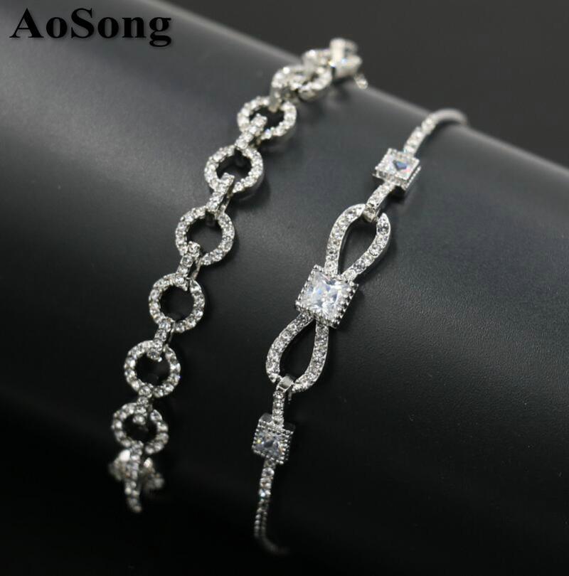 BPPCCR Crystal Women Bracelet 8 Infinity Bracelet Cubic Zirconia Tennis Allure Charm Bracelets Women Pave setting Figure