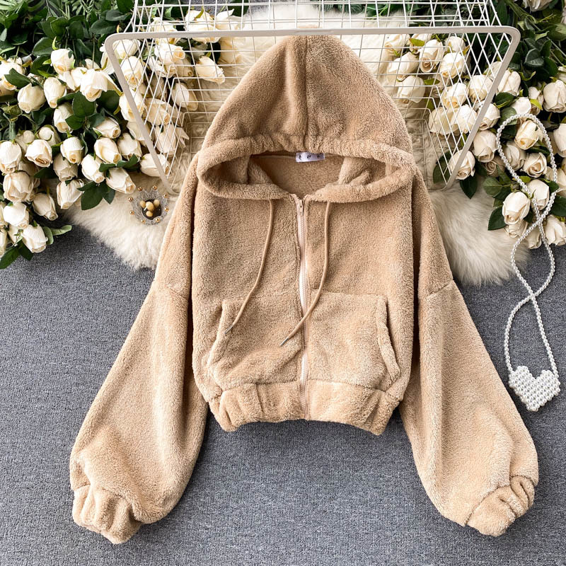 2021 New Spring Women the Female Hoodies Lamb Skin with Hoodie Warm Coat Tops of Sleeve Short Sweater Outwear ZJUV, Black
2021 New Spring Women the Female Hoodies Lamb Skin with Hoodie Warm Coat Tops of Sleeve Short Sweater Outwear ZJUV, Black