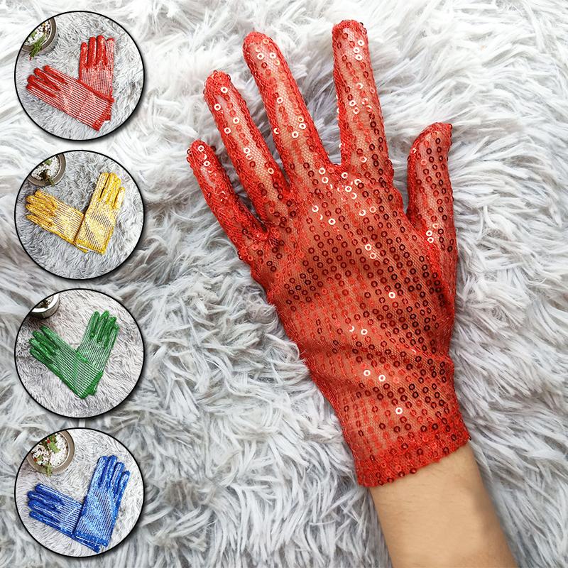 

1 Pair Shining Sequined Glitter Gloves Dance Party Fancy Costume Gloves Mittens Nightclub Dance Stage Show Accessories