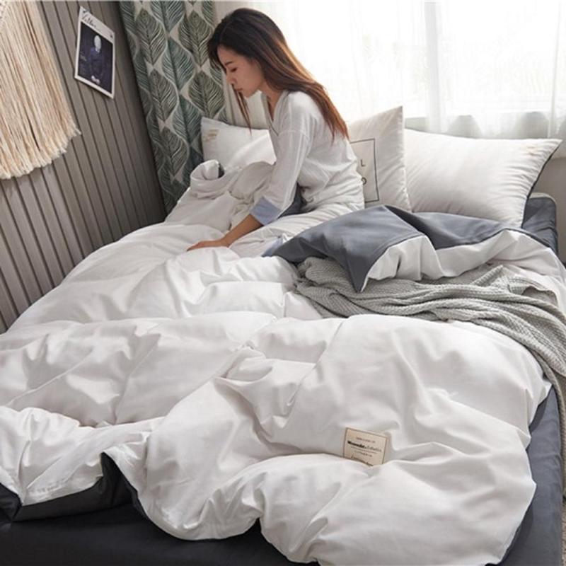 Solid 4pcs Modern Style Bed Set Duvet Cover Bed Sheet Pillowcases Soft Home White With Grey Royal Blue Ginger Jujube Red
Solid 4pcs Modern Style Bed Set Duvet Cover Bed Sheet Pillowcases Soft Home White With Grey Royal Blue Ginger Jujube Red