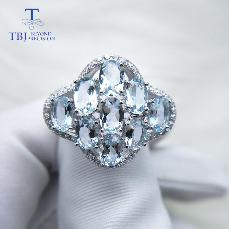 Cluster Rings TBJ,Noble And Classic Ring With Natural Good Color Brazil Aquamarine Gemstone In 925 Sterling Silver For Women As A Gift
Cluster Rings TBJ,Noble And Classic Ring With Natural Good Color Brazil Aquamarine Gemstone In 925 Sterling Silver For Women As A Gift