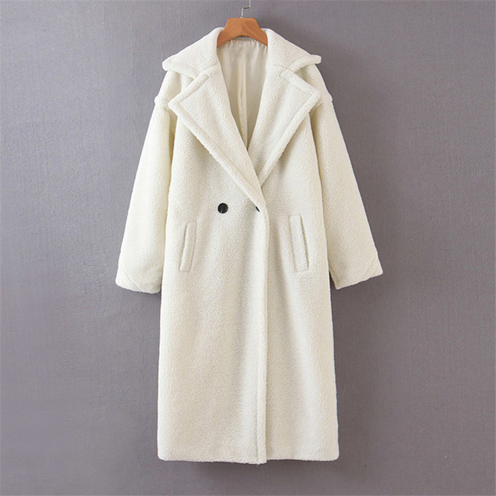 2021 Western Style Winter Coat Fashions Loose Temper Lambswool Pocket Two Long Lapel Buttons Ters, White
2021 Western Style Winter Coat Fashions Loose Temper Lambswool Pocket Two Long Lapel Buttons Ters, White
