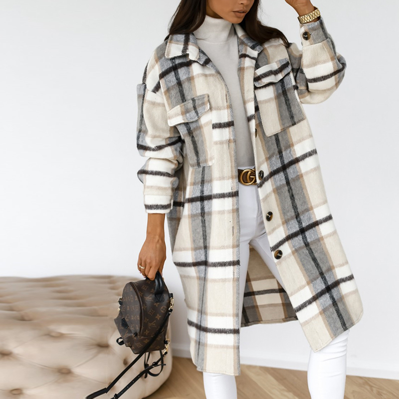 2021 New Women Spring Striped Woolen Coat Casual Warm Long Sleeve Plaid Jacket Autumn Female Chic Turn-down Collar Loose Overwear 1egk, Gray
2021 New Women Spring Striped Woolen Coat Casual Warm Long Sleeve Plaid Jacket Autumn Female Chic Turn-down Collar Loose Overwear 1egk, Gray