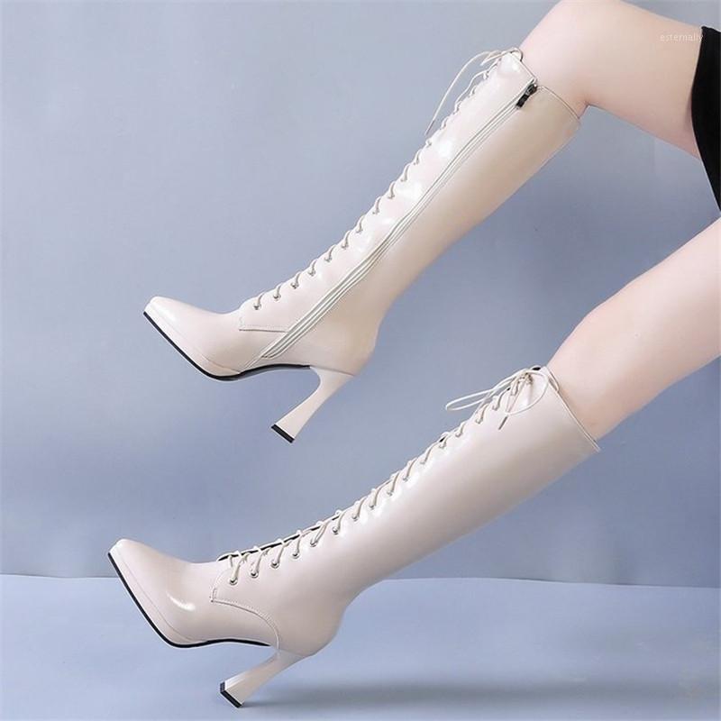 2020 Autumn Winter Women Boots Knee-High Square Heels shoes woman lace-up shoes woman Casual Fashion Booties zapatos de mujer1, Black
2020 Autumn Winter Women Boots Knee-High Square Heels shoes woman lace-up shoes woman Casual Fashion Booties zapatos de mujer1, Black