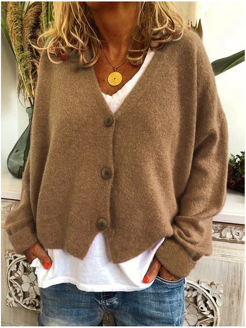 Sweater Woman Autumn And Winter Popular Casual Loose Knit Sweaters Cardigan Button Women's Coat Fashion Female Jackets 201023