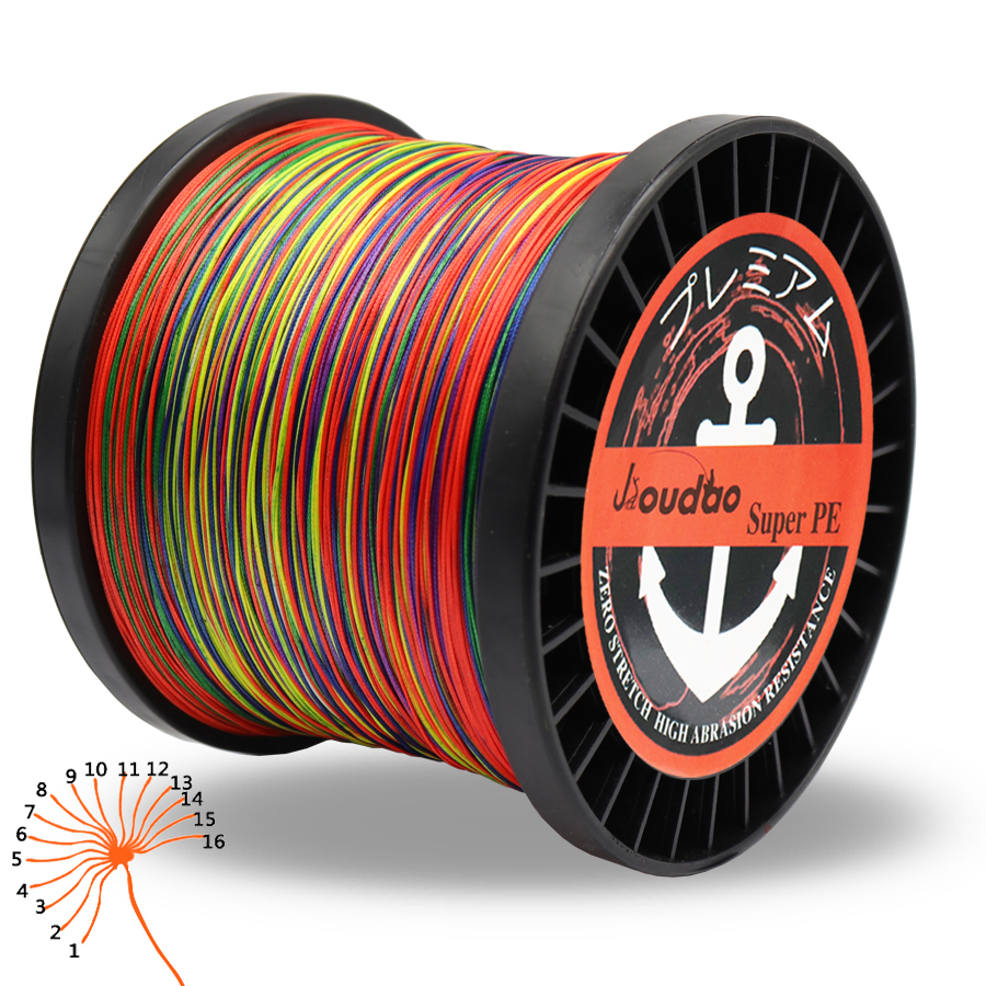 Jioudao Series 16 Strands 300M 500M 1000M 1500M Super Strong Braided Fishing Wire 55LB-280LB Multifilament PE Line for Sturgeon 201124
Jioudao Series 16 Strands 300M 500M 1000M 1500M Super Strong Braided Fishing Wire 55LB-280LB Multifilament PE Line for Sturgeon 201124