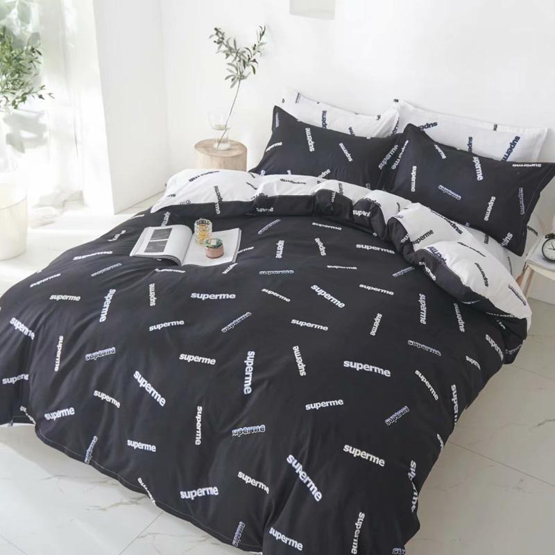Classical Double sided Bed Linings Concise Style Bedding Set Quilt Cover Pillowcase Bed 3pcs/set Duvet Cover White And Black1, 09