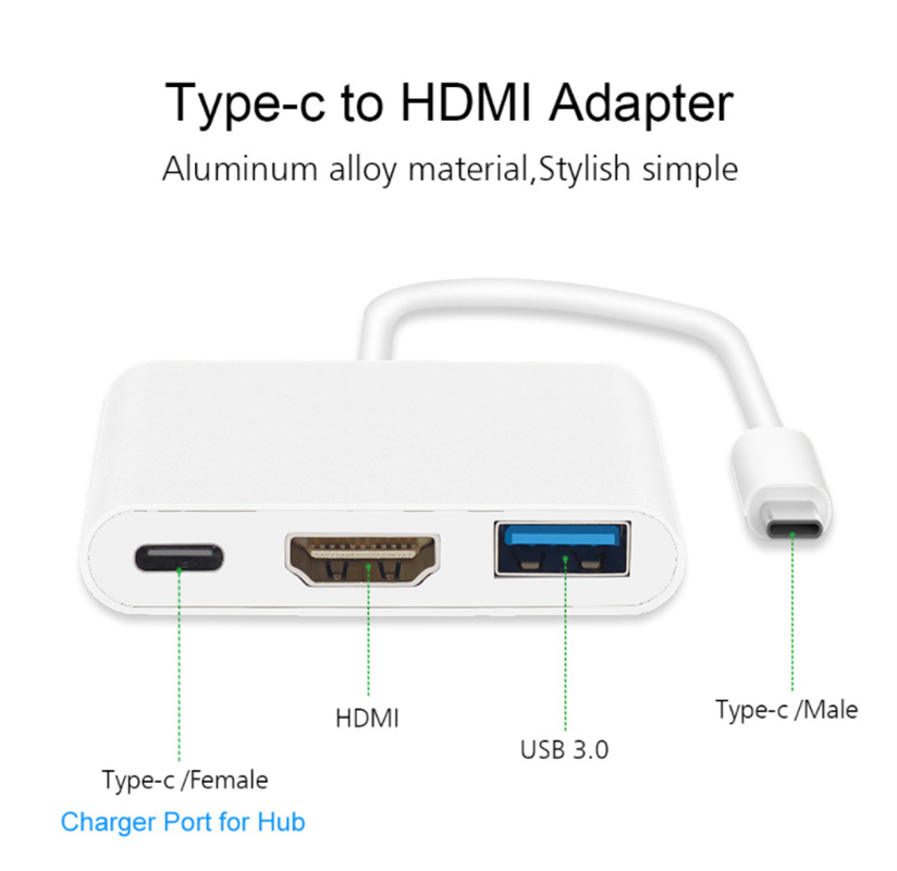 Computer Adapters Type-C USB 3.1 Hub USB-C To USB3.0 Type C Female Charger Adapter For New Macbook Dell XPS 13 Accessories