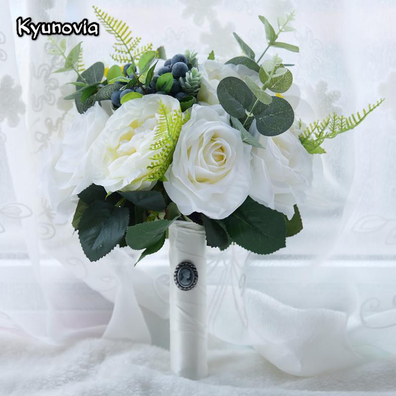 Kyunovia Green Alternative Wedding Centerpiece Toss Bouquet Rose Bridal Flower with Berries Mountain Meadow Wedding Bouquet FE481, White
Kyunovia Green Alternative Wedding Centerpiece Toss Bouquet Rose Bridal Flower with Berries Mountain Meadow Wedding Bouquet FE481, White
