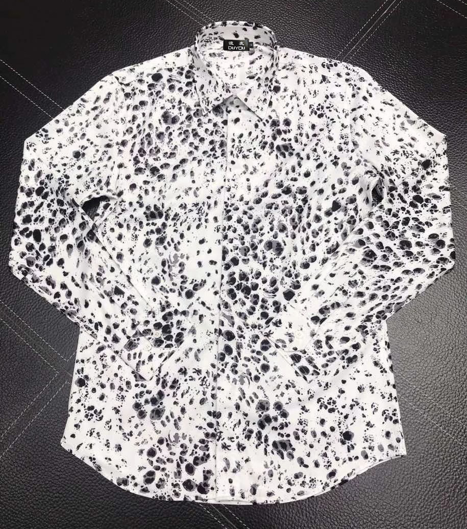 Men's 100% Cotton Slim Fit Business Black and White Leopard Print Gradient Printing Long-sleeved Shirt| 219109624 Ggg0
Men's 100% Cotton Slim Fit Business Black and White Leopard Print Gradient Printing Long-sleeved Shirt| 219109624 Ggg0