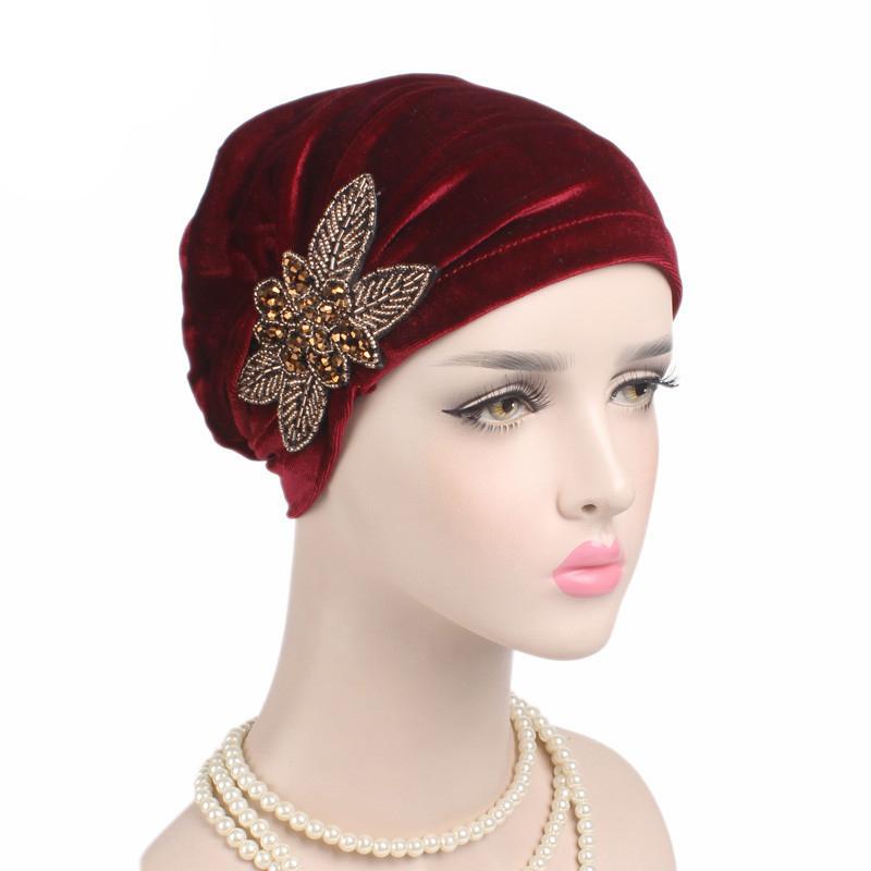 Soft Velvet Turban Hat Muslim India Cap Women Elegant Beaded Flower Beanie Chemo Cap For Cancer Hair Loss Ladies Bonnet Femme, Green
Soft Velvet Turban Hat Muslim India Cap Women Elegant Beaded Flower Beanie Chemo Cap For Cancer Hair Loss Ladies Bonnet Femme, Green