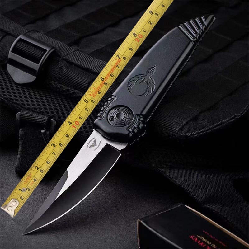 2022 Asheville Steel Paragon Phoenix Auto Knife Black 3.8" Two-Tone Satin DE Blade Aeronautical aluminium Handle Cold-steel knife
2022 Asheville Steel Paragon Phoenix Auto Knife Black 3.8" Two-Tone Satin DE Blade Aeronautical aluminium Handle Cold-steel knife