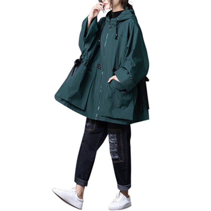Large size women coat 2020 new autumn spring loose bat sleeves were thin waisted Windbreaker jacket women long hooded jacketT40, Black
Large size women coat 2020 new autumn spring loose bat sleeves were thin waisted Windbreaker jacket women long hooded jacketT40, Black